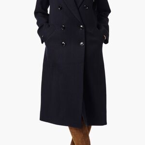 Bernardo navy double breasted coat, L